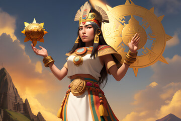 A priestess of the Inca Empire who serves the sun god.
Generative AI