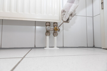 Heating in Germany. Type of heating with gas. Radiators get cold. Cold winter 2023-2024 concept....