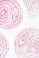 onion cut in half on a white background
