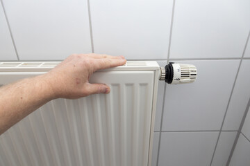 Heating in Germany. Type of heating with gas. Radiators get cold. Cold winter 2023-2024 concept....