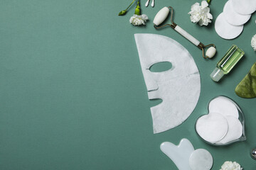 Concept of face and skin care with cosmetic mask