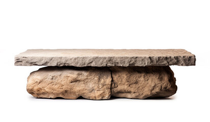 Stone platform isolated on white background with clipping path. High quality photo