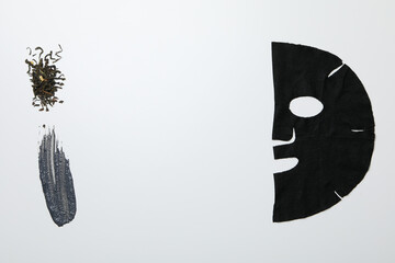 Concept of face and skin care with cosmetic mask