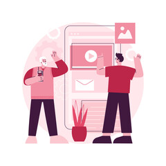 Technology gap abstract concept vector illustration. Digital divide, app gap, technology use, mobile device, understanding, developing country, time lag, digital literacy abstract metaphor.