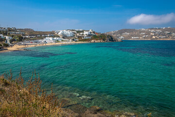 Seascape Exposure of Mykonos, showing the beautiful green water of this magnificent Greek island
