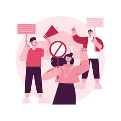 Student activism abstract concept vector illustration. Campus activism, political and environmental change, economic and social movement, student group, social media posting abstract metaphor.