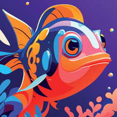 digital painting of fish - Generative AI art