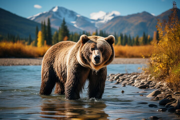 brown bear in the river