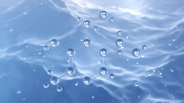 pyridoxine molecular structure, 3d model molecule, vitamin b6, structural chemical formula view from a microscope