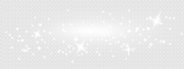 Sun glare. Glowing isolated white transparent set of light effects, glare, explosion, spark and stars. Beautiful optical effect of light reflections. snow. snow crumb