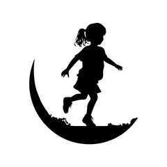 child silhouette illustration 