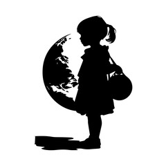 child silhouette illustration 