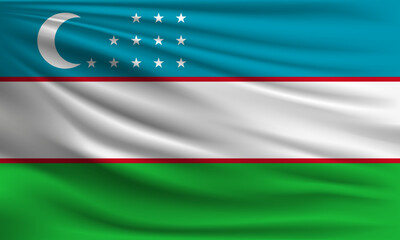 Fototapeta na wymiar Vector flag of Uzbekistan