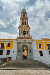 Fototapeta premium At the southern end of the islet of Symi there is the Panormitis bay, where the monastery of Michael the Archangel is located. This is the most important place of his cult in the Dodecanese archipelag