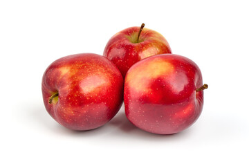 Fototapeta na wymiar Shiny red apples, isolated on white background.