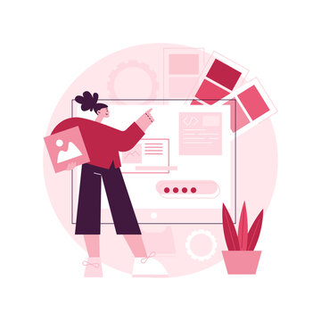 Low code development abstract concept vector illustration. Online development platform, LCDP easy coding, low code integration, application software, graphical user interfaces abstract metaphor.