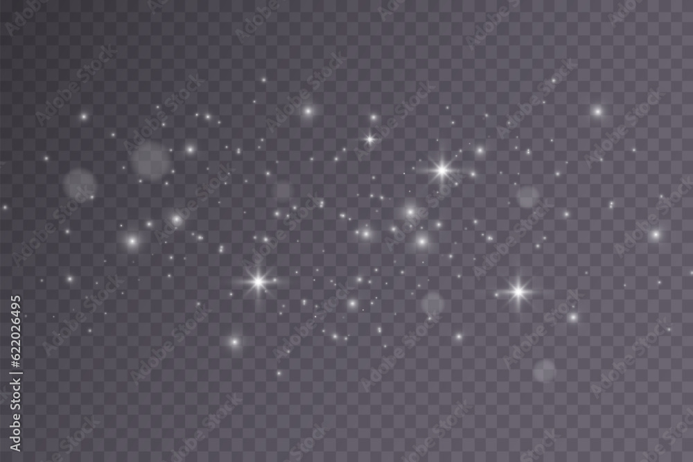 Fototapete White png dust light. Bokeh light lights effect background. Christmas background of shining dust Christmas glowing light bokeh confetti and spark overlay texture for your design.