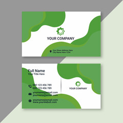 green and white professional business card
