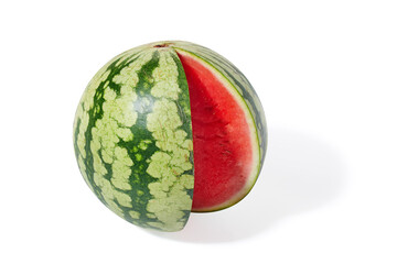 Fresh sliced watermelon on white background
