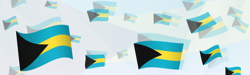 The Bahamas flag-themed abstract design on a banner. Abstract background design with National flags.
