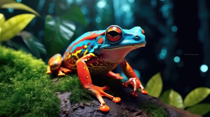 Naklejka premium Red-spotted poison dart frog (Dendrobates tinctorius)