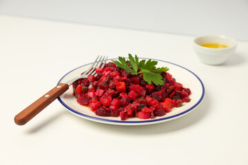 Concept of tasty food, cold dish - Vinaigrette salad