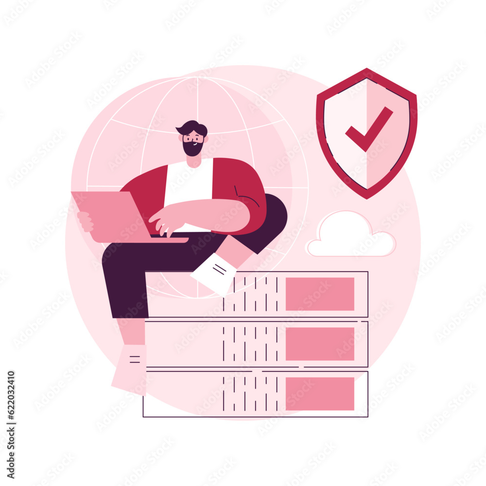 Poster proxy server abstract concept vector illustration. computer networking, unblock proxy server, user a