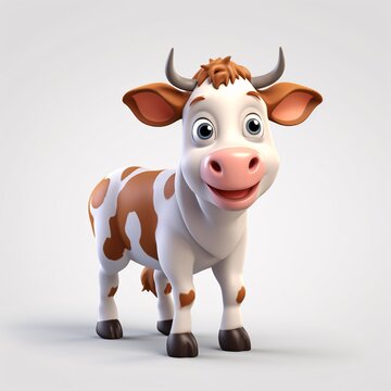 3D Cow Character A Collection of Charming and Playful