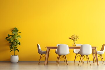 interior of modern dining room mock-up