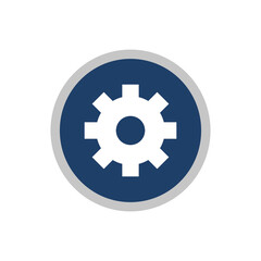 Gear icon. Parameter or setting symbol. Detail of mechanisms, machines or machine tools. Industrial symbol.