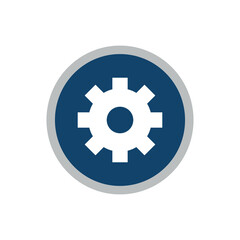 Gear icon. Parameter or setting symbol. Detail of mechanisms, machines or machine tools. Industrial symbol.