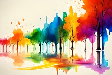 Fototapeta premium abstract watercolor background with watercolor splashes
