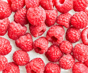  Delicious group of raspberries over isolated white background