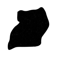Uganda shape on gradient background. Country map with scratch texture. Uganda vibrant poster. Cool vector illustration.