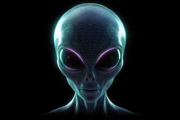 alien on black background Generative AI	
