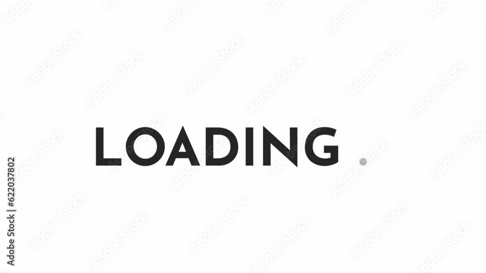 Poster sharp edged simple black and white loading animation. visual message with ellipsis screen outline 2d