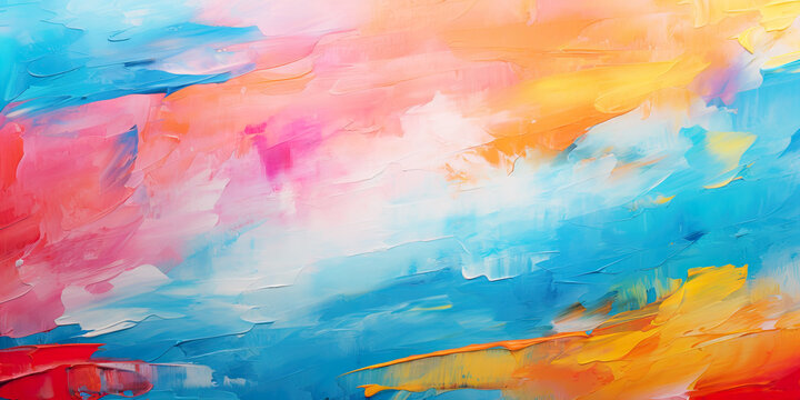 Abstract oil paint texture background, pattern of color brush strokes