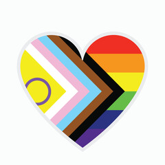 New LGBTQ flag in heart figure. - 622039602