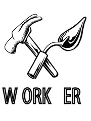 vector outline worker illustration design