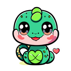 Obraz premium Cute smiling anaconda, Cute smiling animal vector illustration, 2d animal character