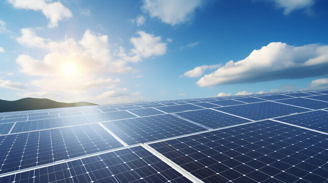 Solar Power: solar panels with sun shining on them, emphasizing renewable energy.
generative ai