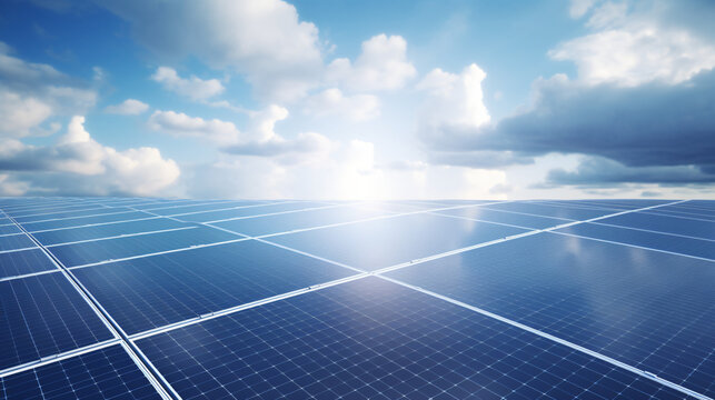 Solar Power: solar panels with sun shining on them, emphasizing renewable energy.
generative ai