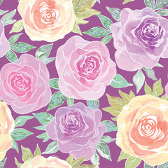 Pink roses and peonies pattern