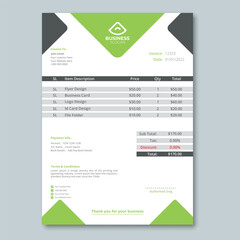 Professional invoice design and template