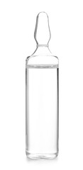 Medical ampule on white background
