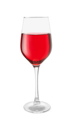 Glass of red wine isolated on white background