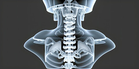 X-ray of cervical vertebrae: An image of the seven vertebrae in the neck region - Generative AI