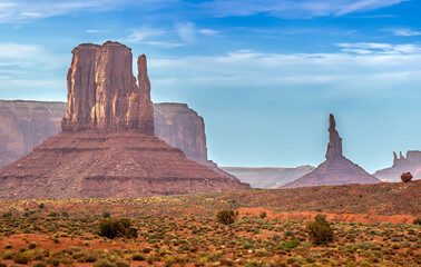 Camel Butte is a giant sandstone formation in the Monument valley that resembles a camel when