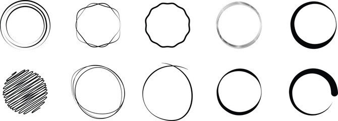 Abstract Circle Frame Design Element. Decorative Photo Frame Bundle