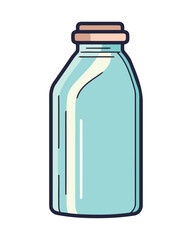 Organic glass bottle symbolizes freshness and nature